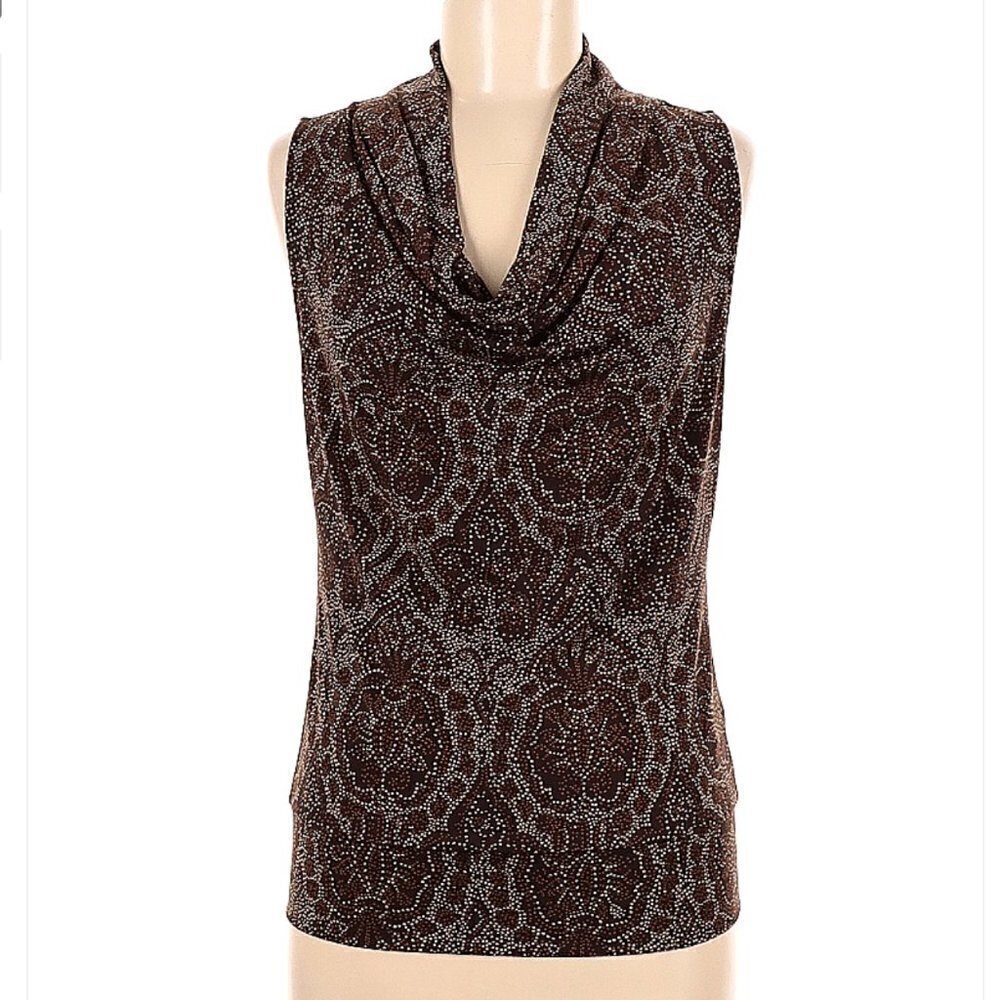 Michael Michael Kors Brown & Tan Sleeveless Top Size M